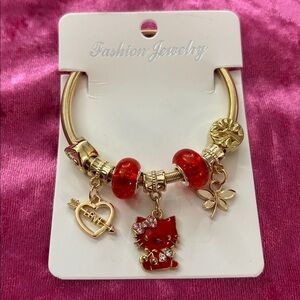 Red and Gold Charm Bracelet